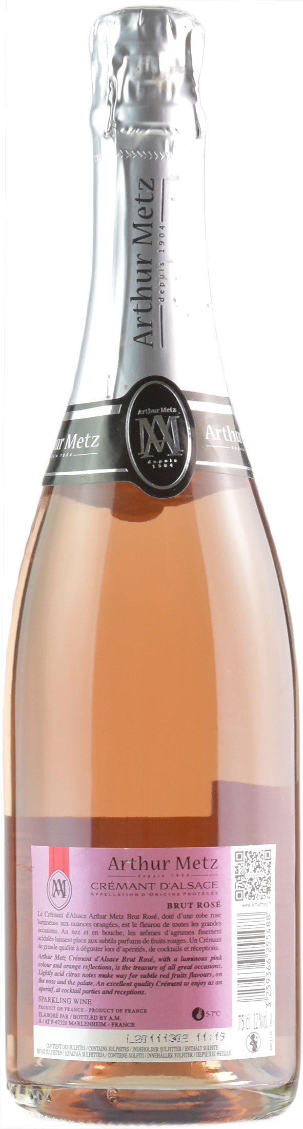 Arthur Metz Cremant d'Alsace Rosè Brut Millesime 2019