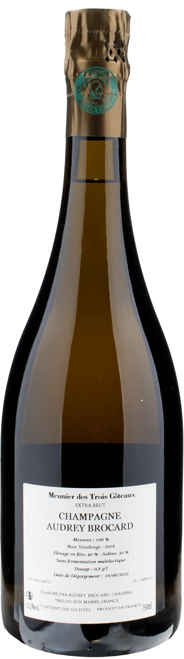 Audrey Brocard Champagne Le Meunier des Trois Coteaux Extra Brut