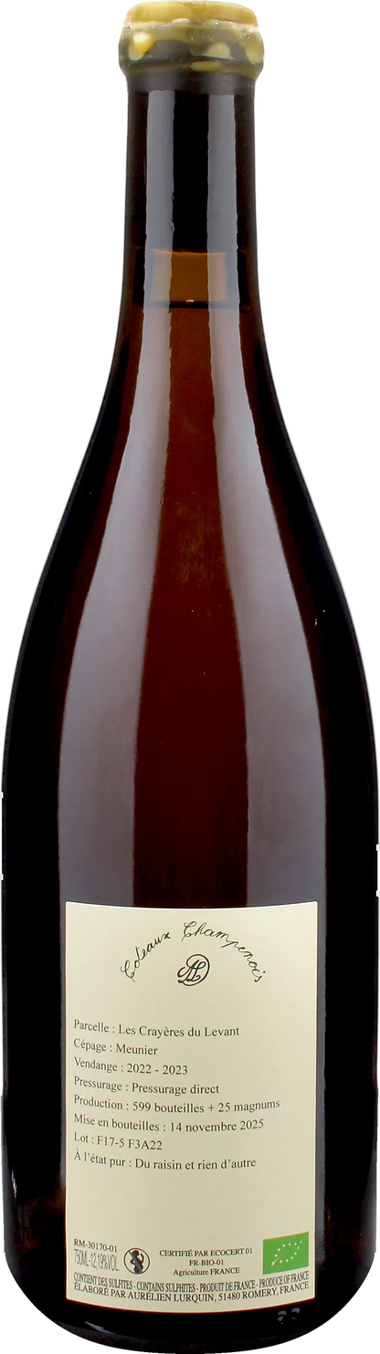 Aurelien Lurquin Coteaux Champenois Blanc Les Crayeres du Levant a L'etat pur 2022