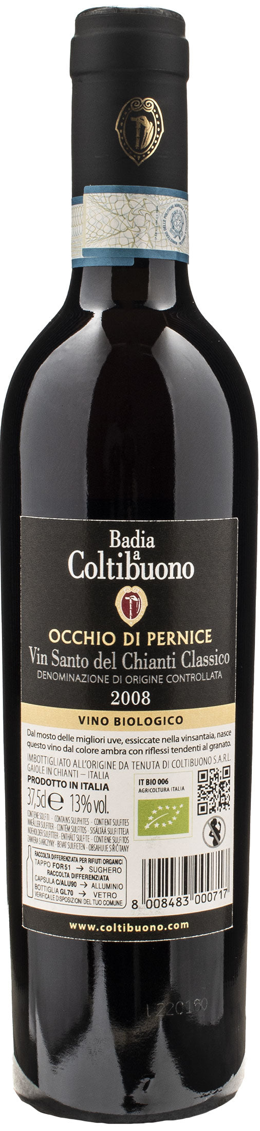 Badia a Coltibuono Vin Santo del Chianti Classico Occhio di Pernice 0.375L 2008