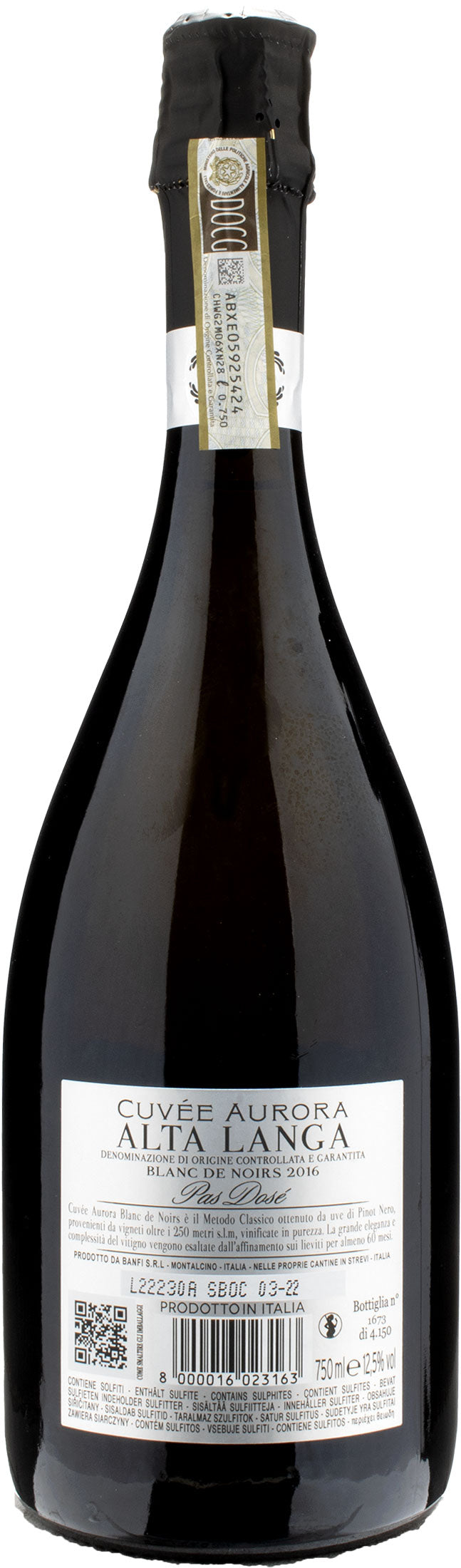 Banfi Alta Langa Cuvee Aurora Blanc de Noirs Pas Dose 2016