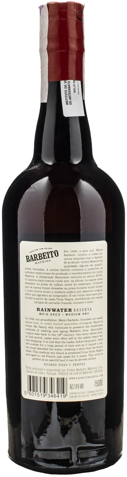 Barbeito Madeira Rainwater Reserva Meio Seco 5 Anni