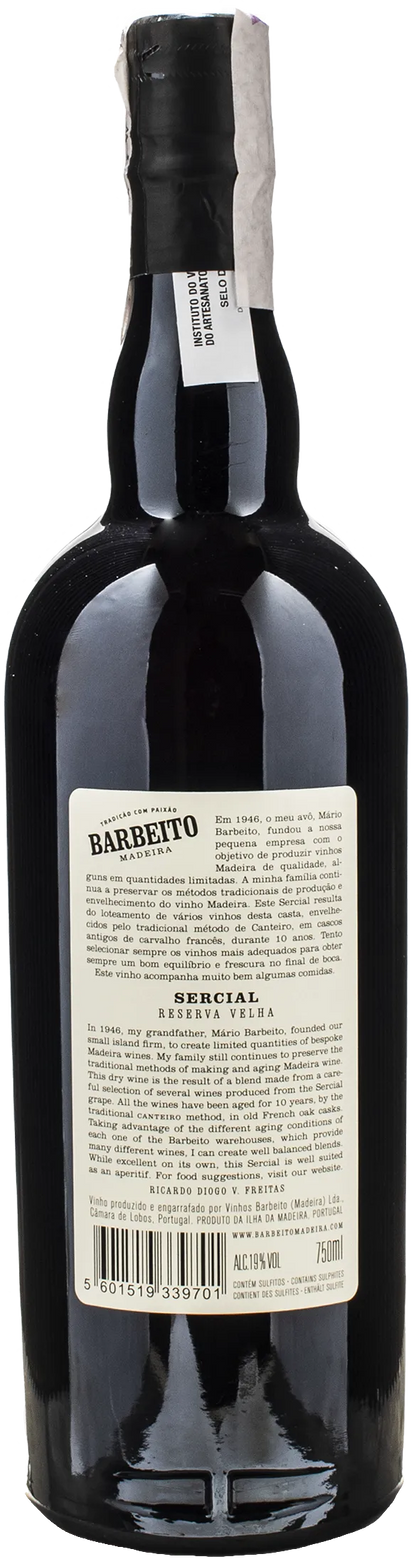 Barbeito Madeira Sercial Reserva Velha  10 YO