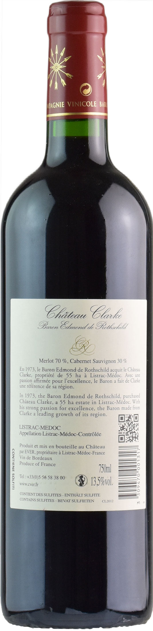 Baron de Rothschild Chateau Clarke 2012