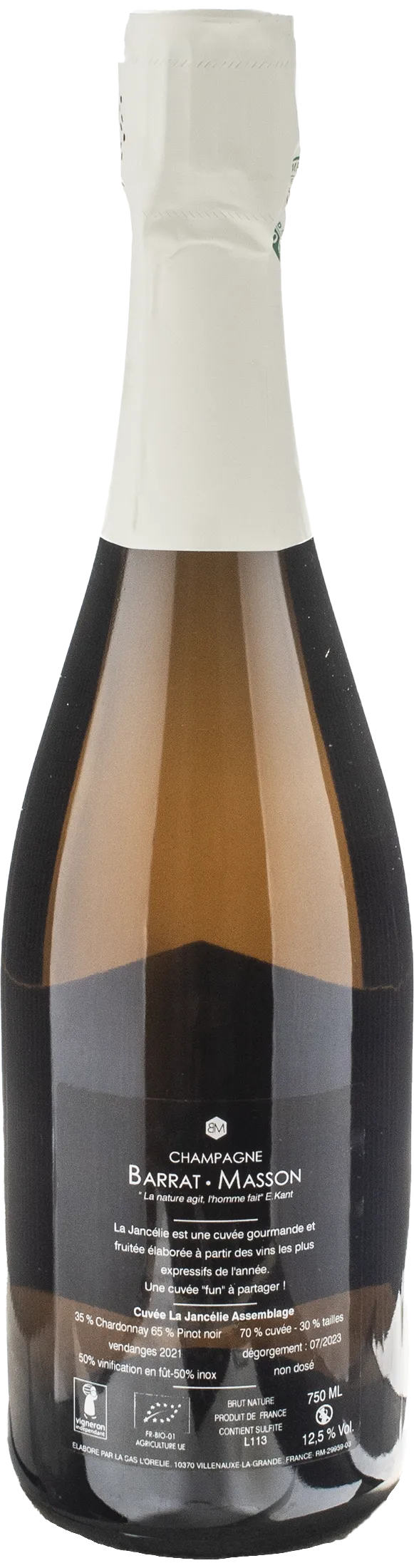 Barrat Masson Champagne La Jancelie Brut Nature