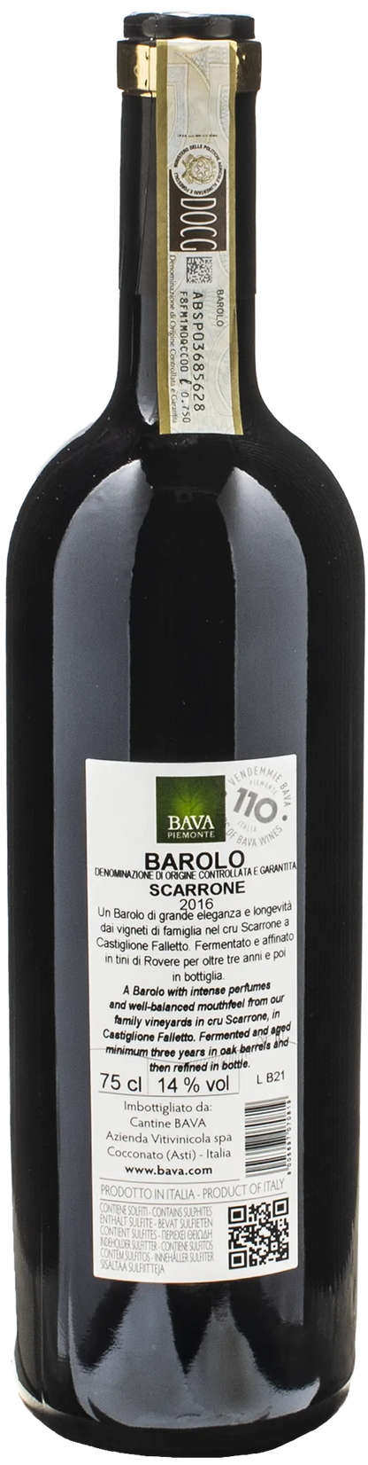 Bava Barolo Scarrone 2016