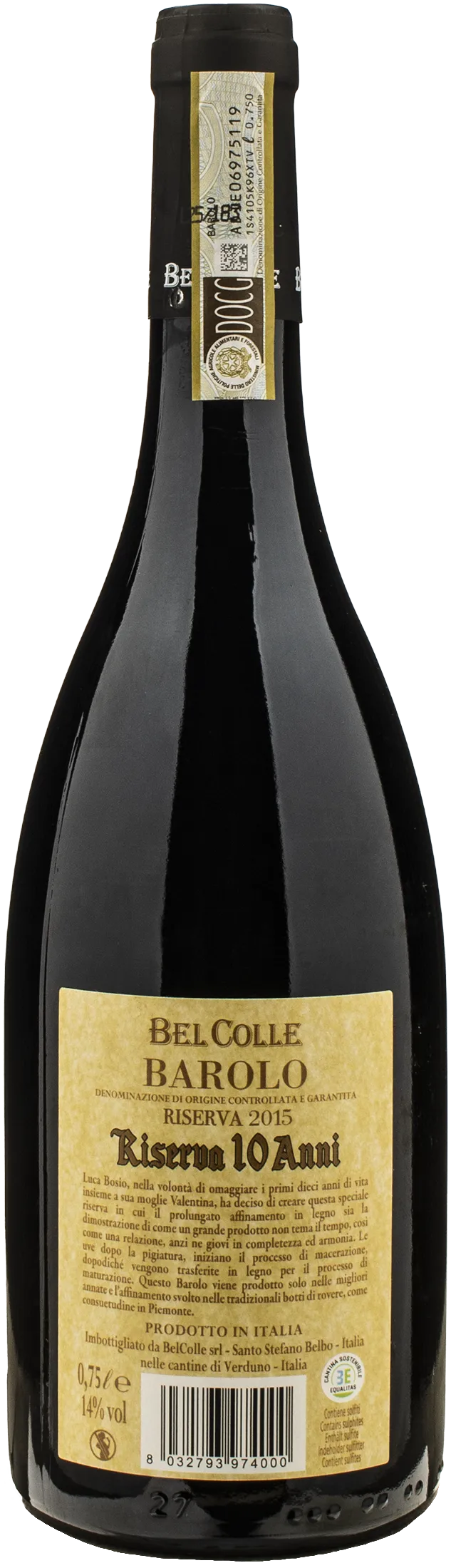 Bel Colle Barolo Riserva 10 anni 2015