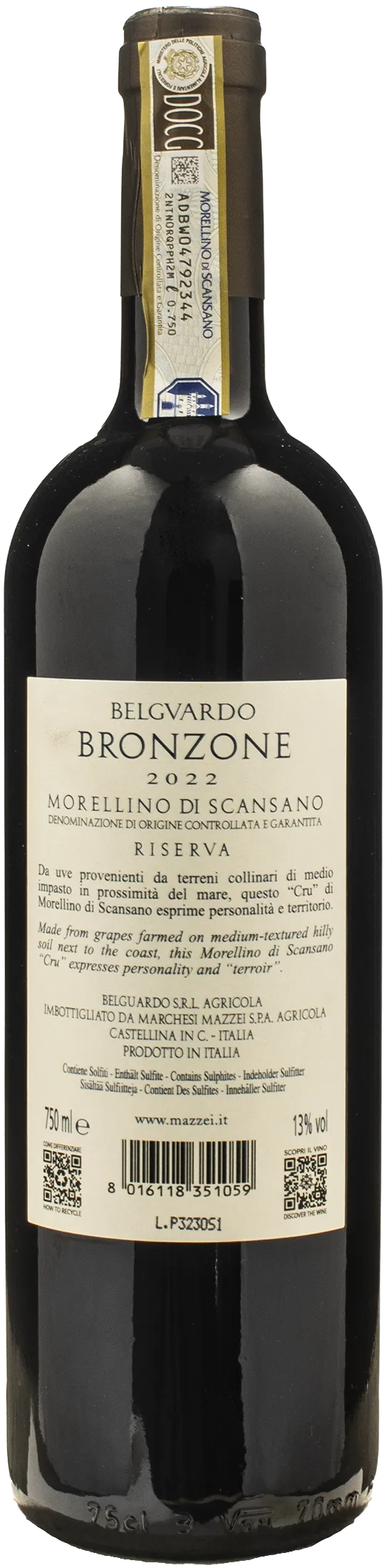 Belguardo Morellino di Scansano Bronzone Riserva 2022