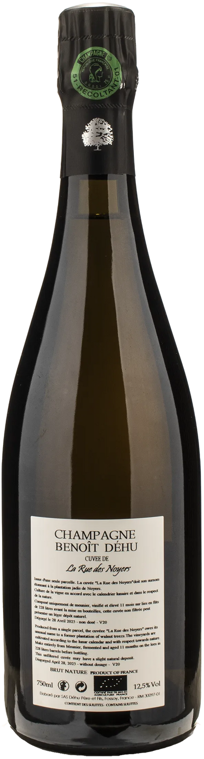 Benoit Dehu Champagne Cuvee De La Rue des Noyers Brut Nature 2020