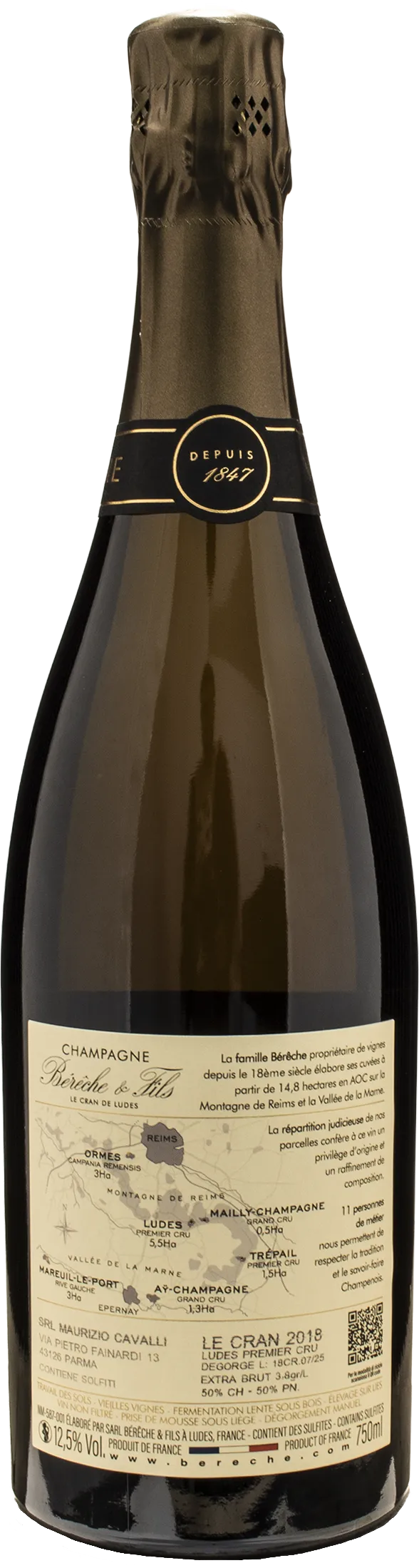 Bereche Champagne 1er Cru Extra Brut Le Cran 2018