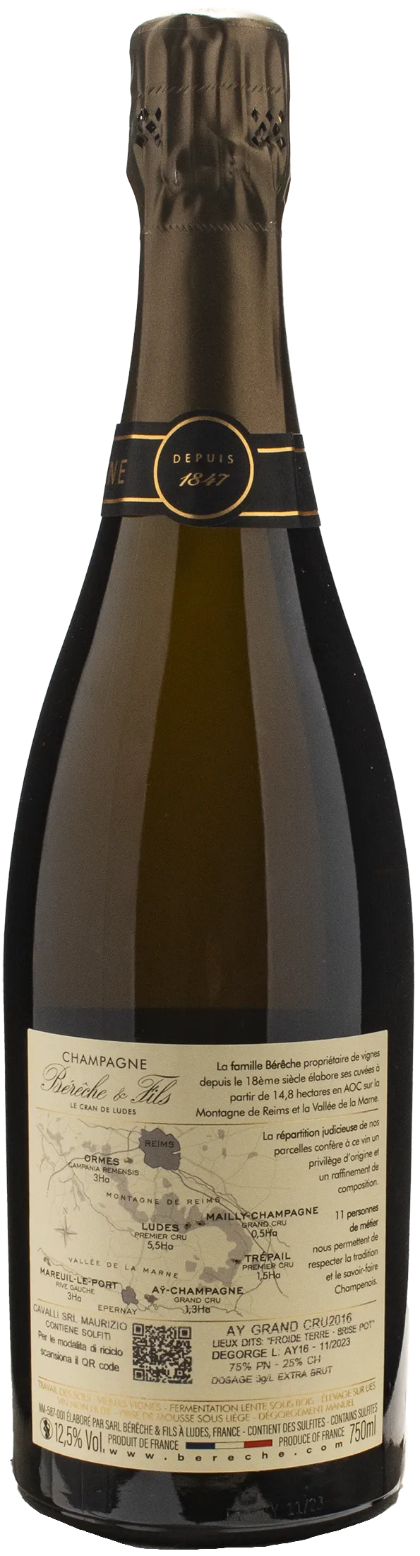 Bereche Champagne AY Grand Cru Extra Brut Millesime 2016