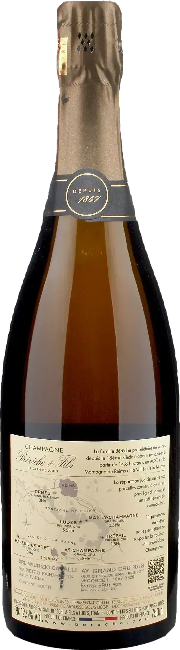 Bereche Champagne AY Grand Cru Extra Brut Millesime 2018