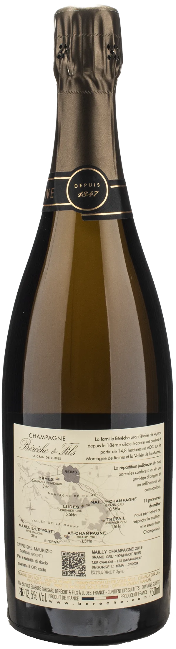 Bereche Champagne Grand Cru Mailly Extra Brut Millesime 2019