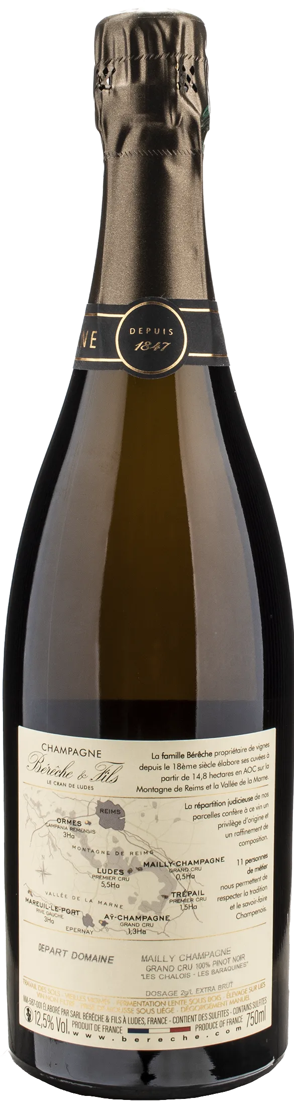 Bereche Champagne Grand Cru Mailly Extra Brut Millesime 2018