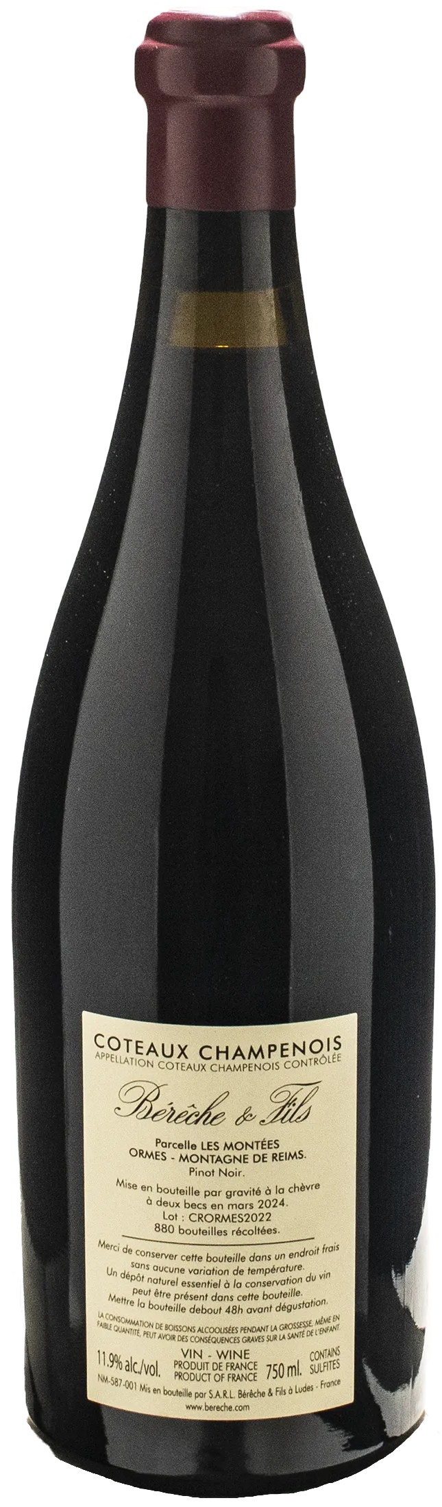 Bereche Coteaux Champenois Rouge Les Montées 2022