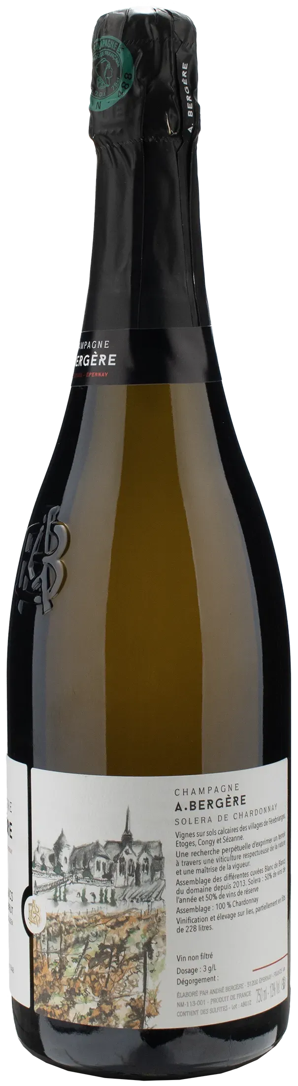 Bergere Champagne Blanc de Blancs Solera Brut