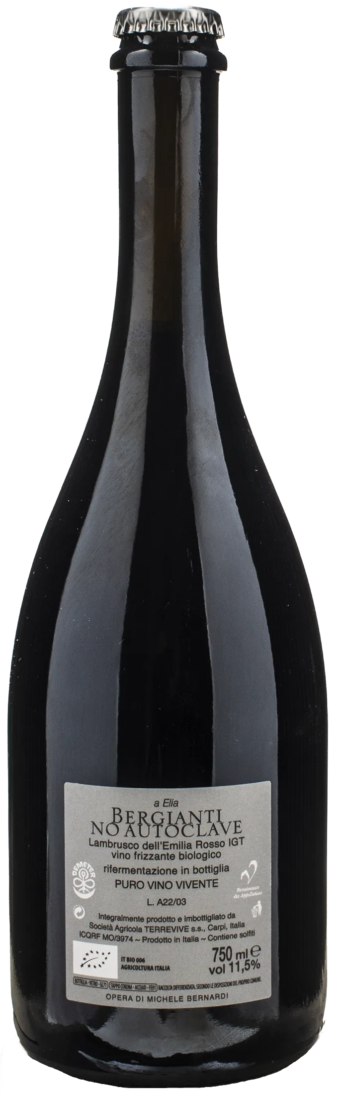 Bergianti Rosso Rifermentato No Autoclave 2022