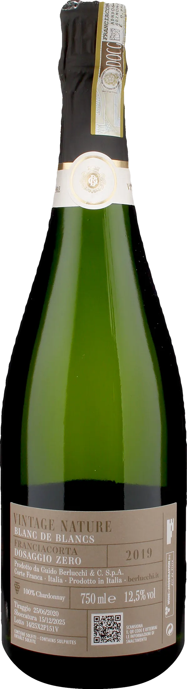 Berlucchi Franciacorta Vintage Nature Blanc de Blancs Dosaggio Zero 2019