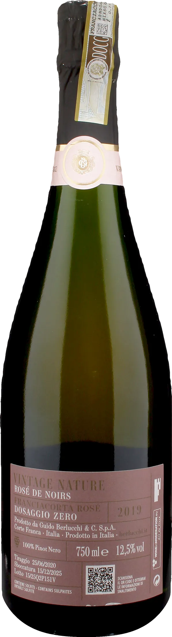 Berlucchi Franciacorta Vintage Nature Rosé de Noirs Dosaggio Zero 2019