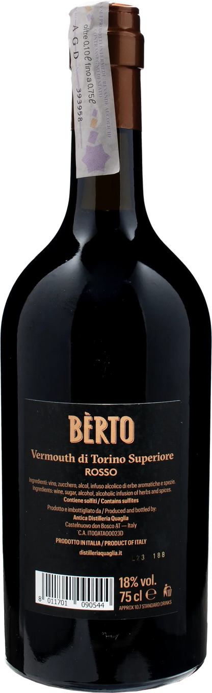 Berto Vermuth di Torino Rosso Superiore 0.75L