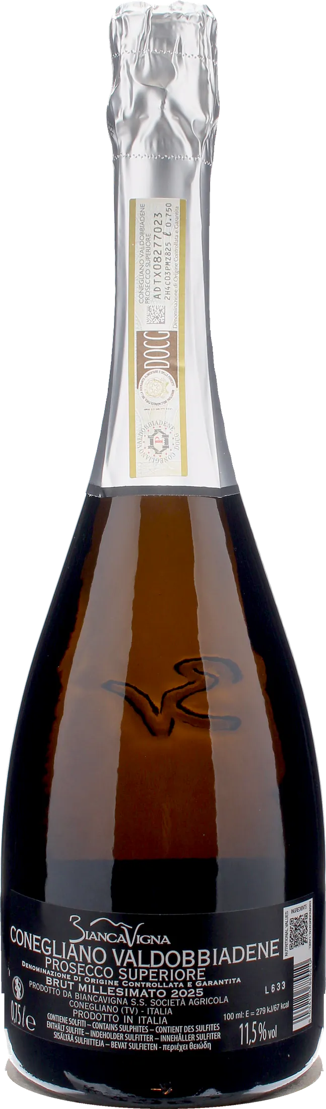Biancavigna Conegliano Valdobbiadene Prosecco Superiore Brut Millesimato 2025
