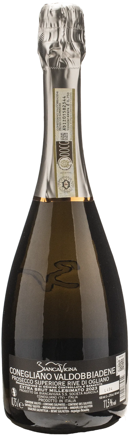Biancavigna Conegliano Valdobbiadene Prosecco Superiore Rive di Ogliano Extra Brut Millesimato 2023