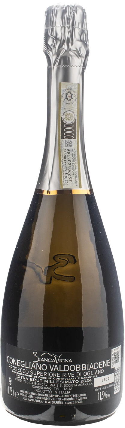 Biancavigna Conegliano Valdobbiadene Prosecco Superiore Rive di Ogliano Extra Brut Millesimato 2024