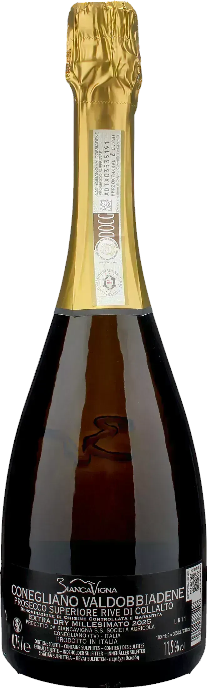 Biancavigna Rive di Collalto Prosecco Superiore Extra Dry 2025