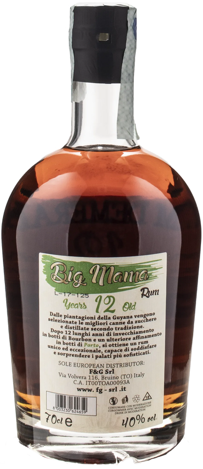 Big Mama Rum Demerara Porto Finished 12 Anni