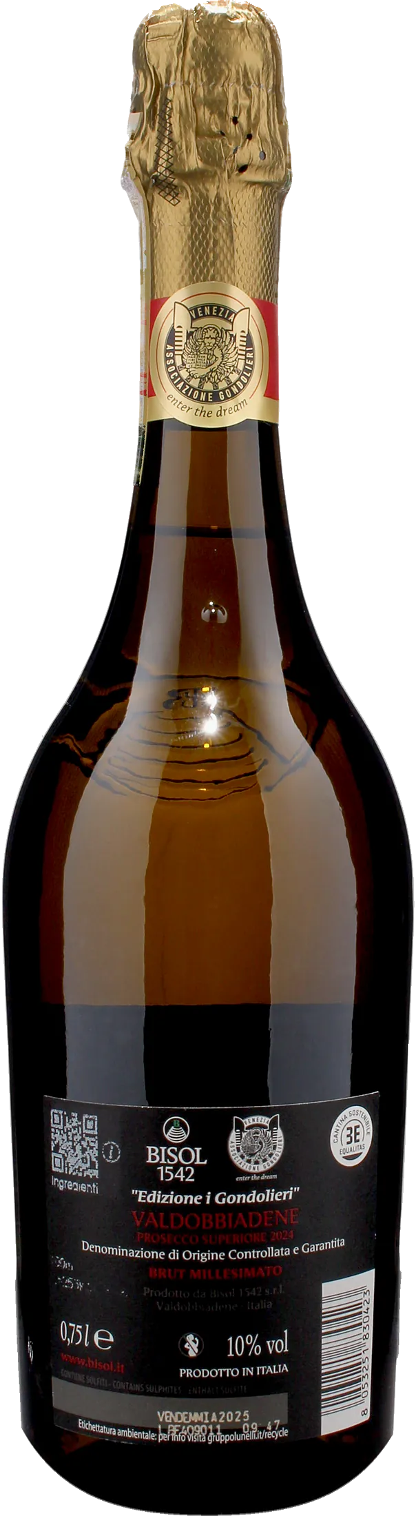 Bisol 1542 Valdobbiadene Prosecco Superiore Brut Millesimato I Gondolieri 2025