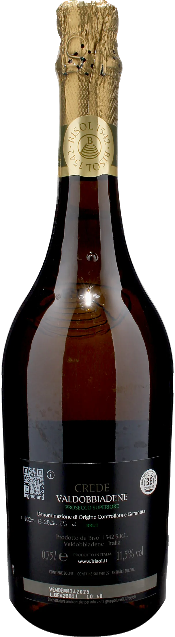 Bisol 1542 Valdobbiadene Prosecco Superiore Crede Brut 2025