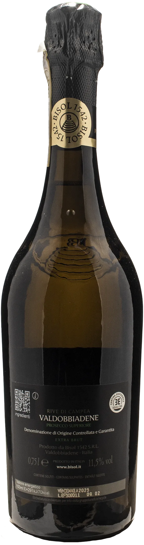 Bisol 1542 Valdobbiadene Prosecco Superiore Rive di Campea Extra Brut 2025