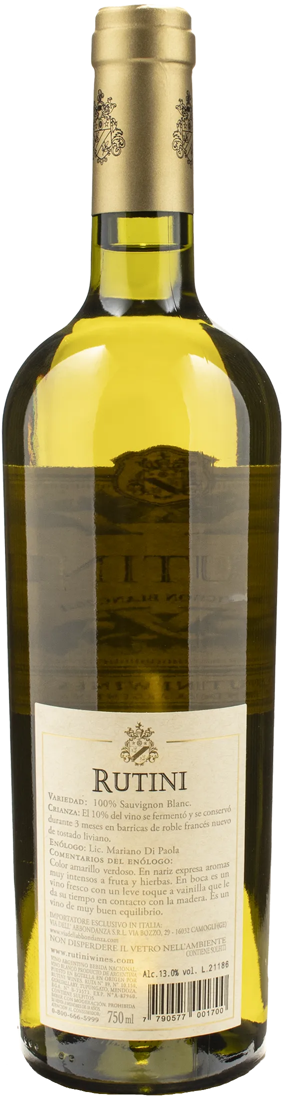 Bodega Rutini Mendoza Sauvignon Blanc 2021