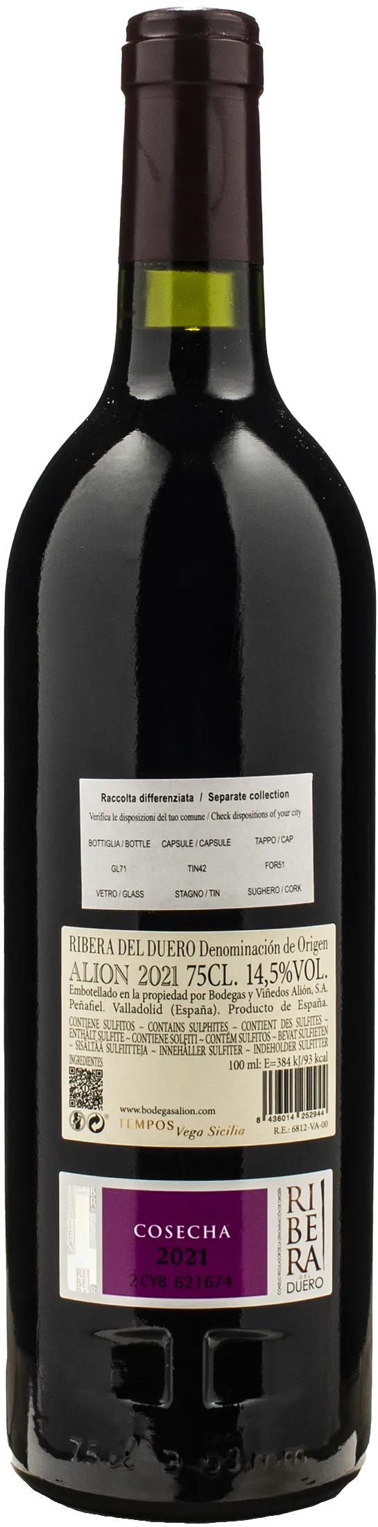 Bodega y Vinedos Alion Ribera Del Duero 2021