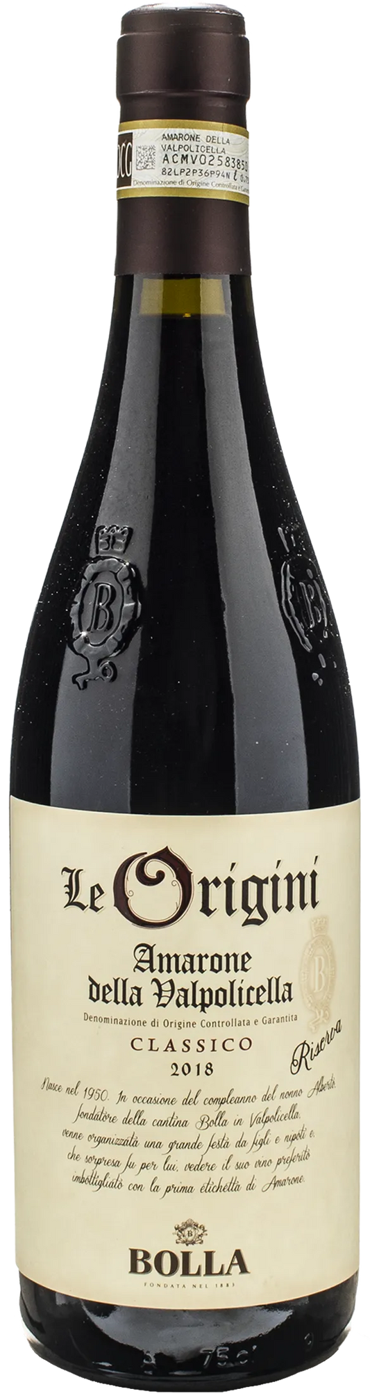 Bolla Amarone della Valpolicella Classico Le Origini Riserva 2018