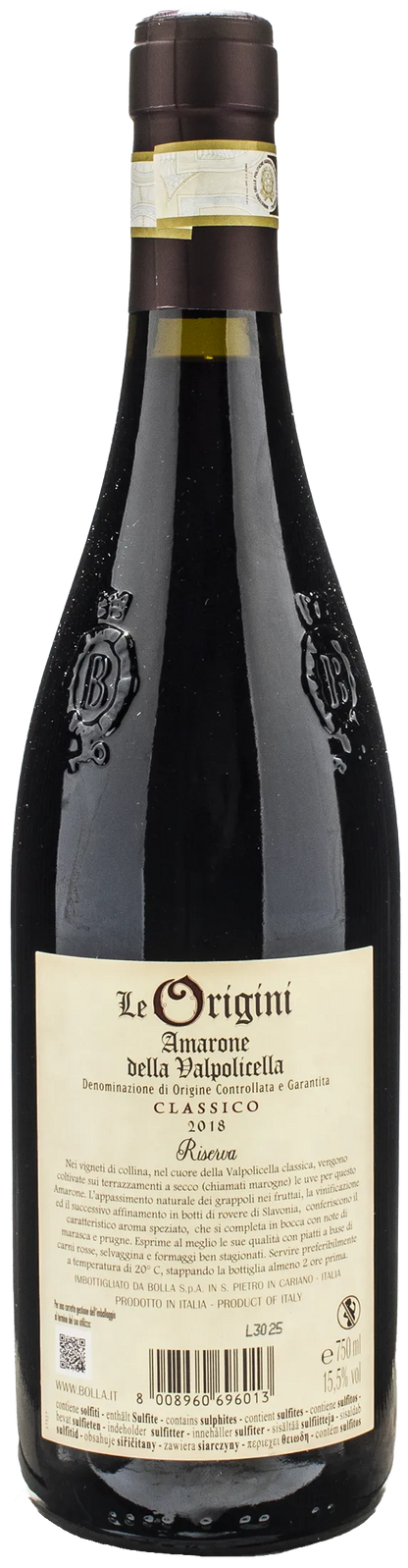 Bolla Amarone della Valpolicella Classico Le Origini Riserva 2018