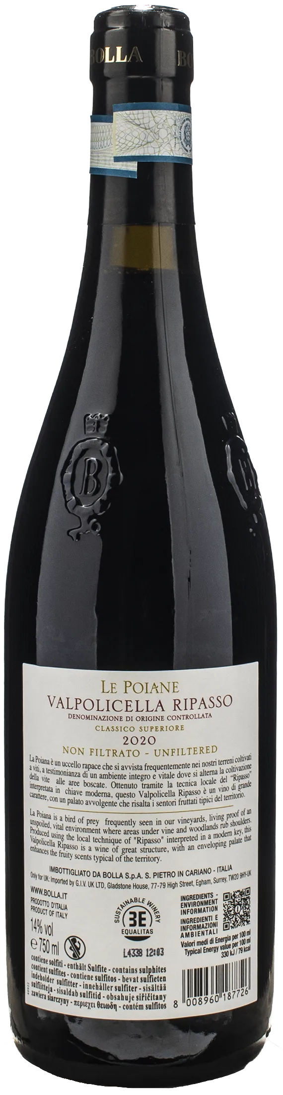 Bolla Valpolicella Ripasso Classico Superiore Le Poiane 2020