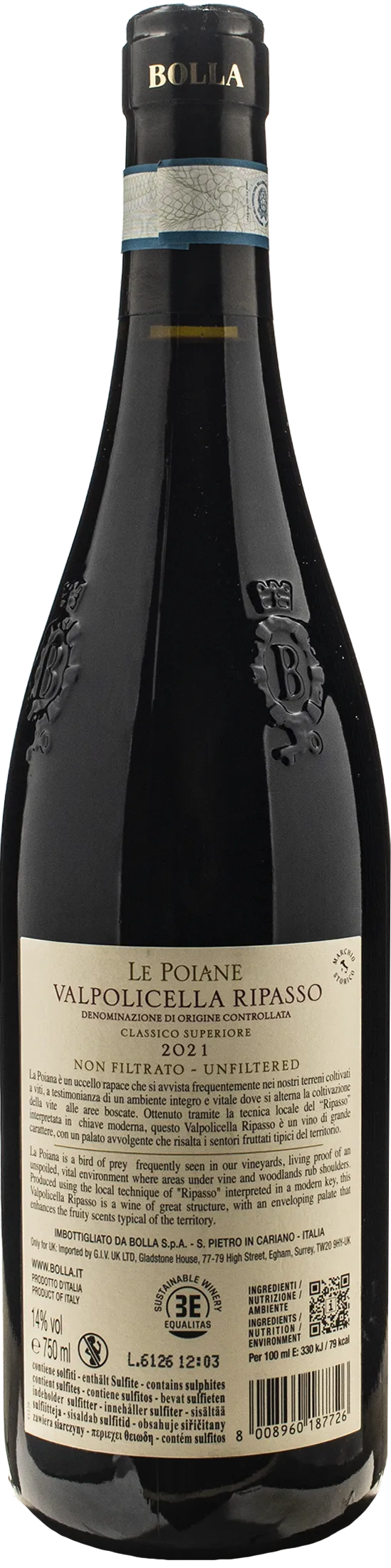 Bolla Valpolicella Ripasso Classico Superiore Le Poiane 2021