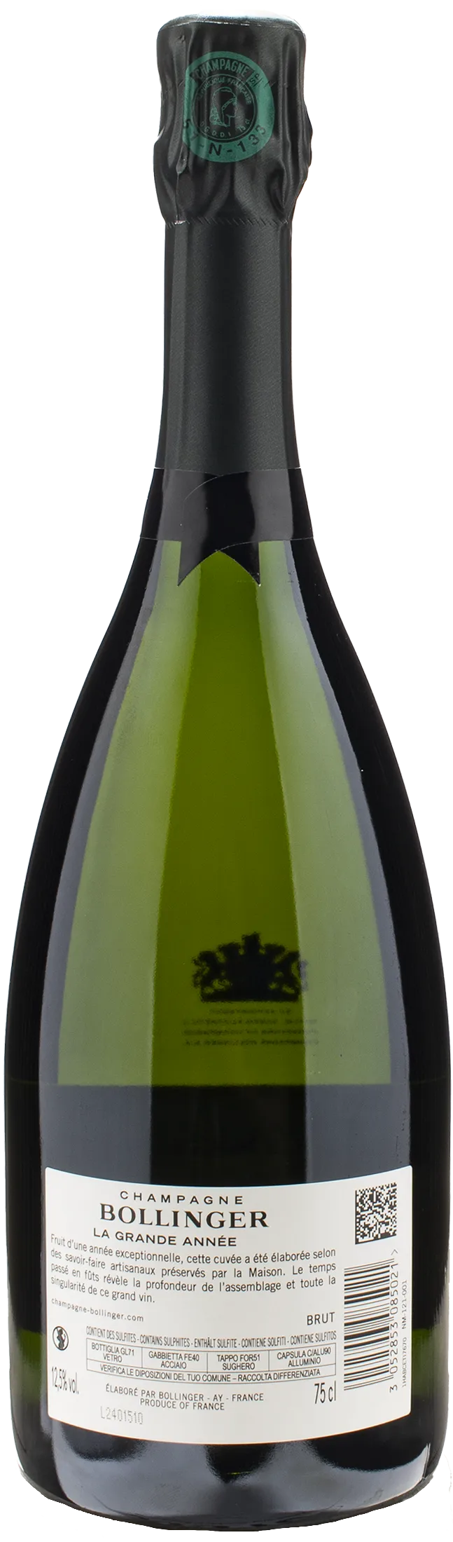 Bollinger Champagne La Grande Annee Brut 2015