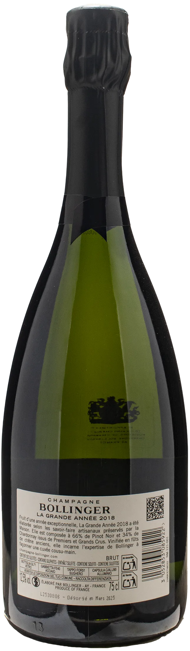 Bollinger Champagne La Grande Annee Brut 2018