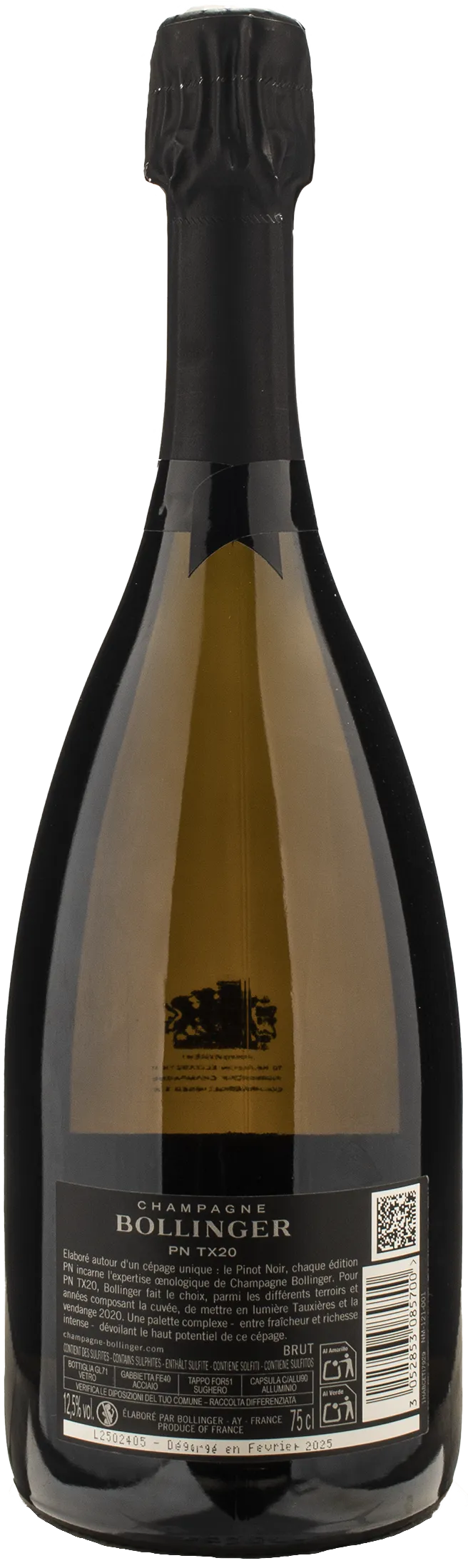 Bollinger Champagne PN TX 20 Brut