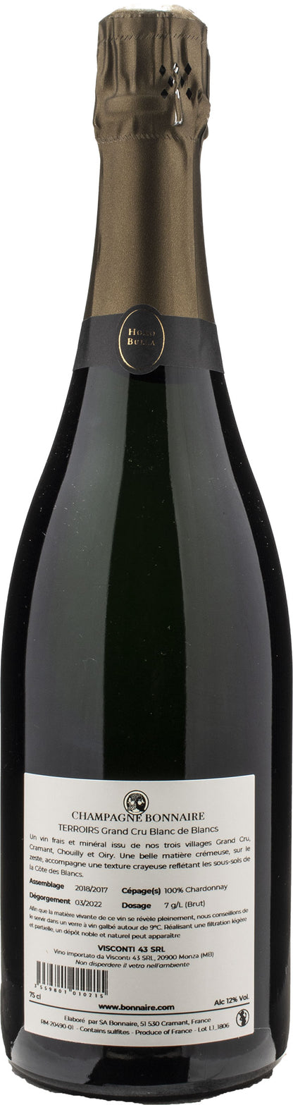 Bonnaire Champagne Grand Cru Blanc de Blancs Terroirs Extra Brut