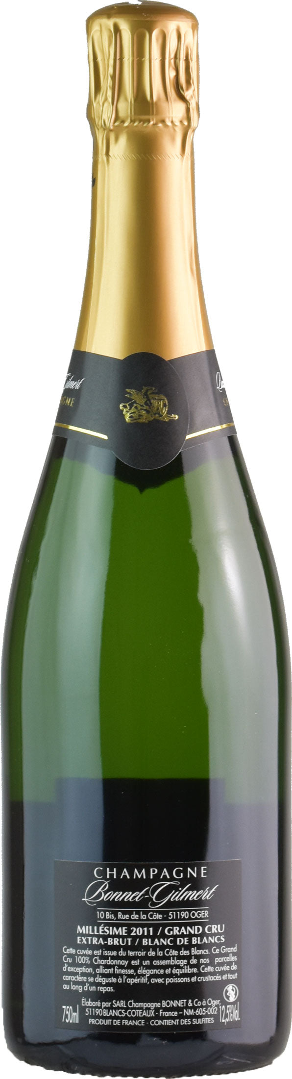 Bonnet-Gilmert Champagne Grand Cru Blanc de Blancs Extra Brut Millesimé 2011