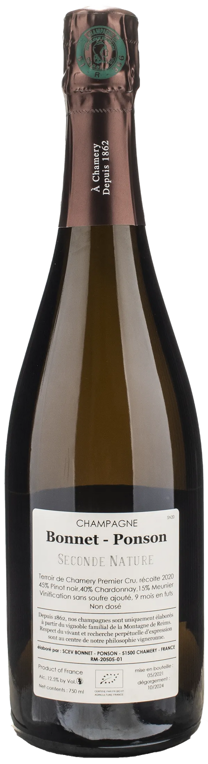 Bonnet Ponson Champagne Seconde Nature Chamery 1er Cru 2020