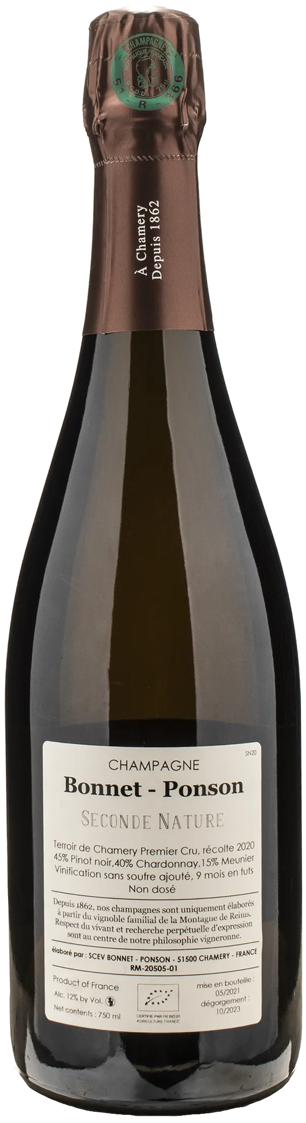 Bonnet Ponson Champagne 1er Cru Seconde Nature