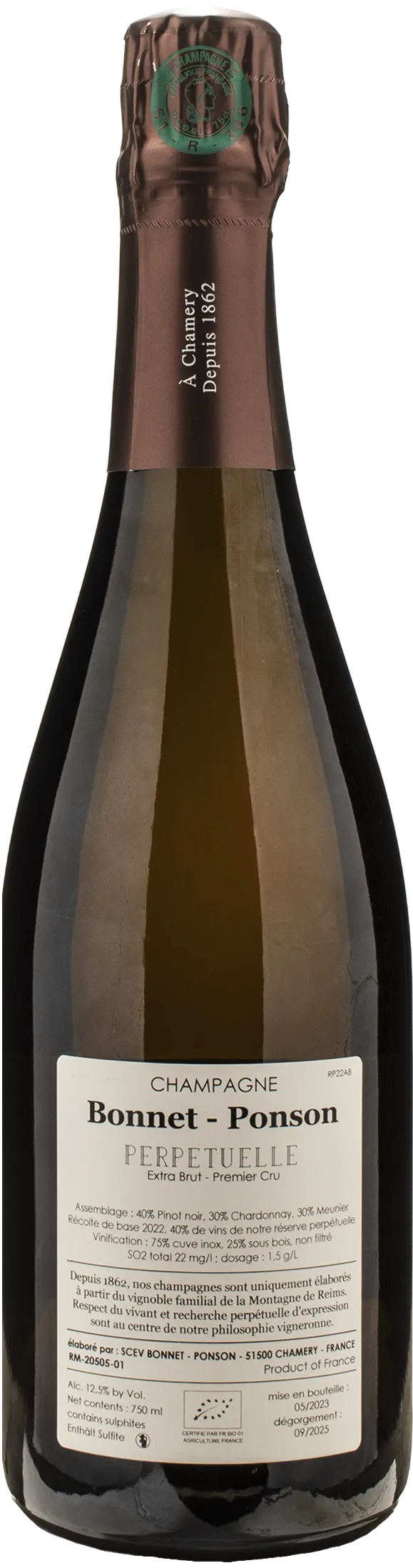 Bonnet Ponson Champagne 1er Cru Extra Brut Cuvee Perpetuelle