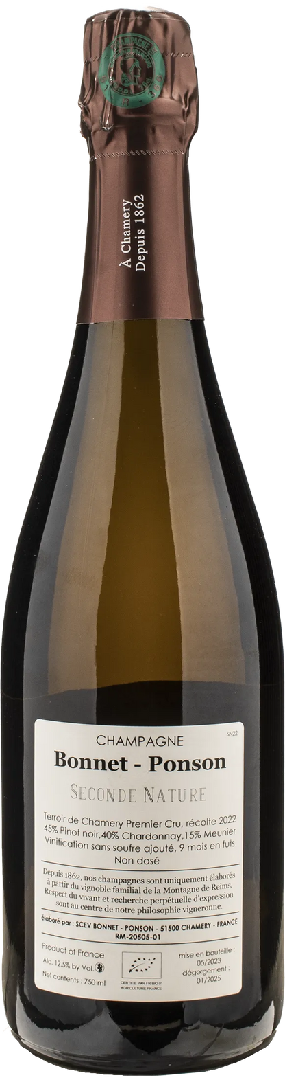 Bonnet Ponson Champagne 1er Cru Seconde Nature Chamery 2022