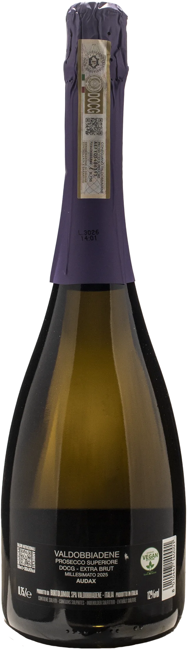 Bortolomiol Valdobbiadene Prosecco Superiore Extra Brut Audax 2025
