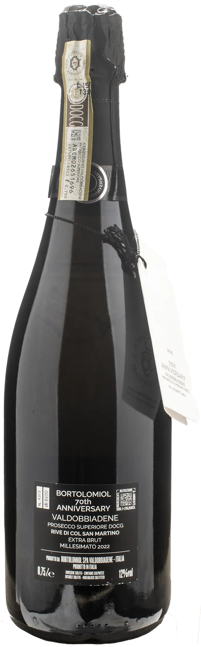 Bortolomiol Valdobbiadene Prosecco Superiore Rive Col San Martino 70th Anniversary Extra Brut 2022