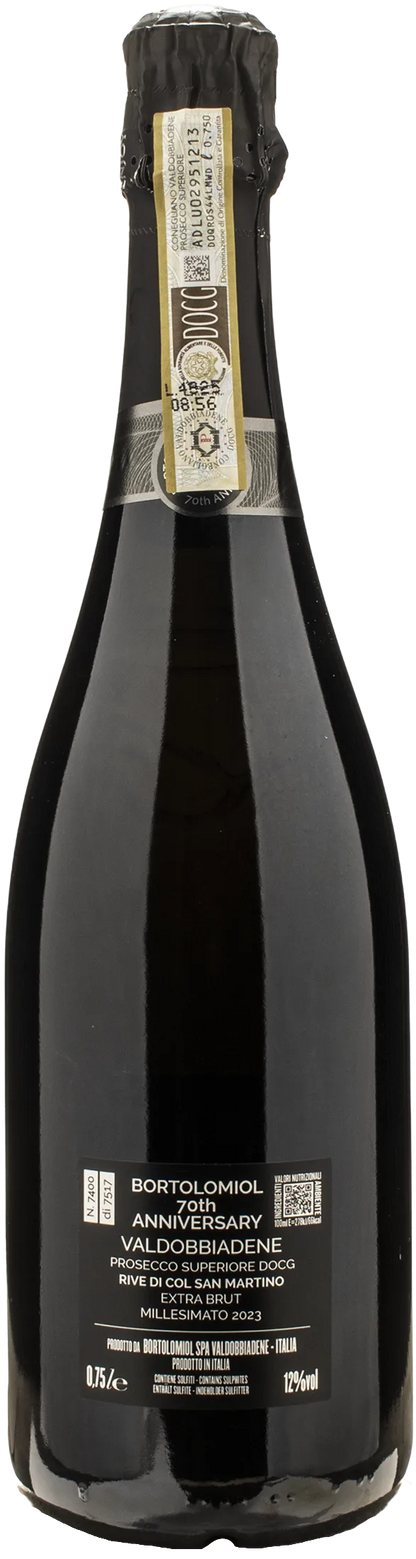 Bortolomiol Valdobbiadene Prosecco Superiore Rive Col San Martino 70th Anniversary Extra Brut 2023